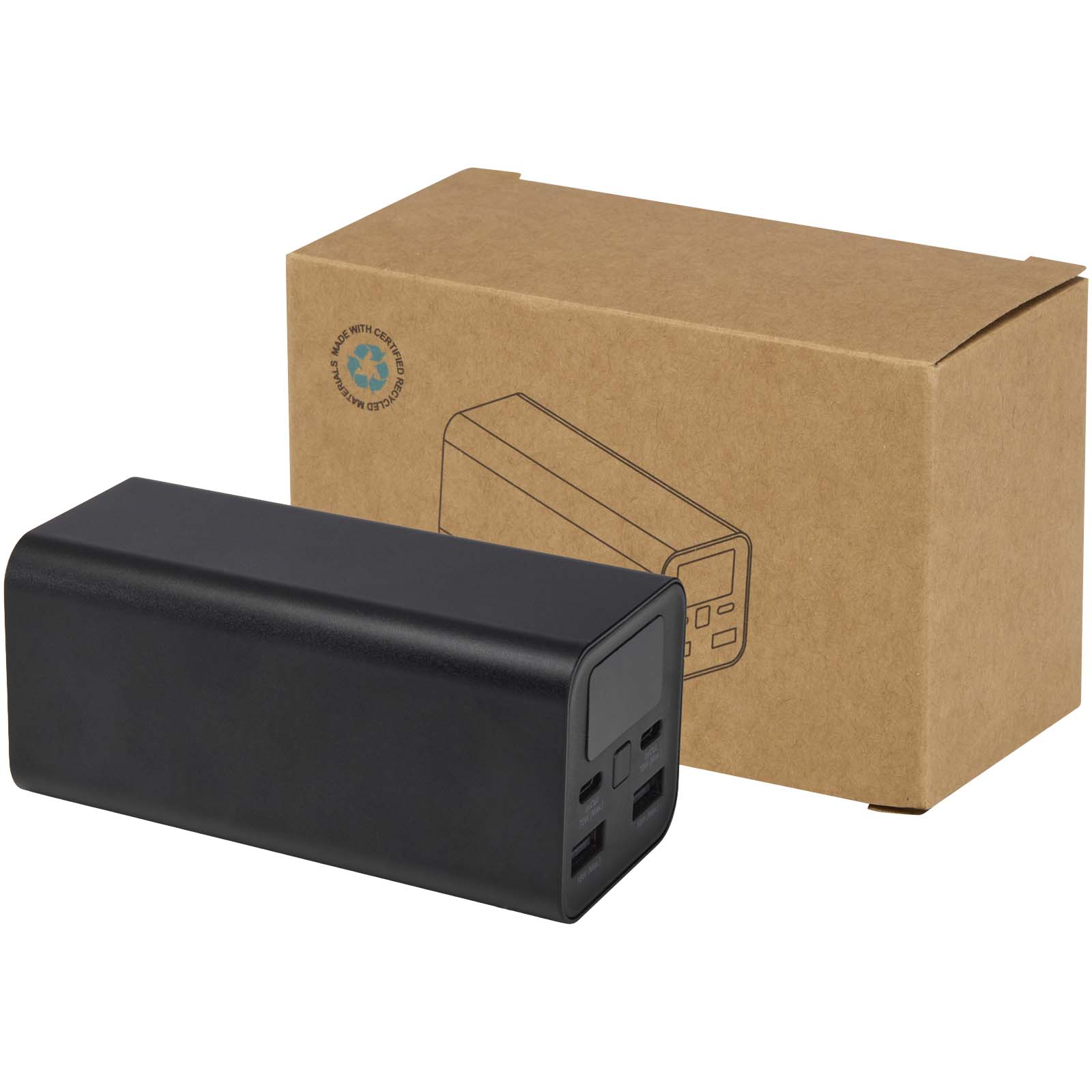 Batería externa para portátil de aluminio reciclado de 20 000 mAh y 70 W Acamar