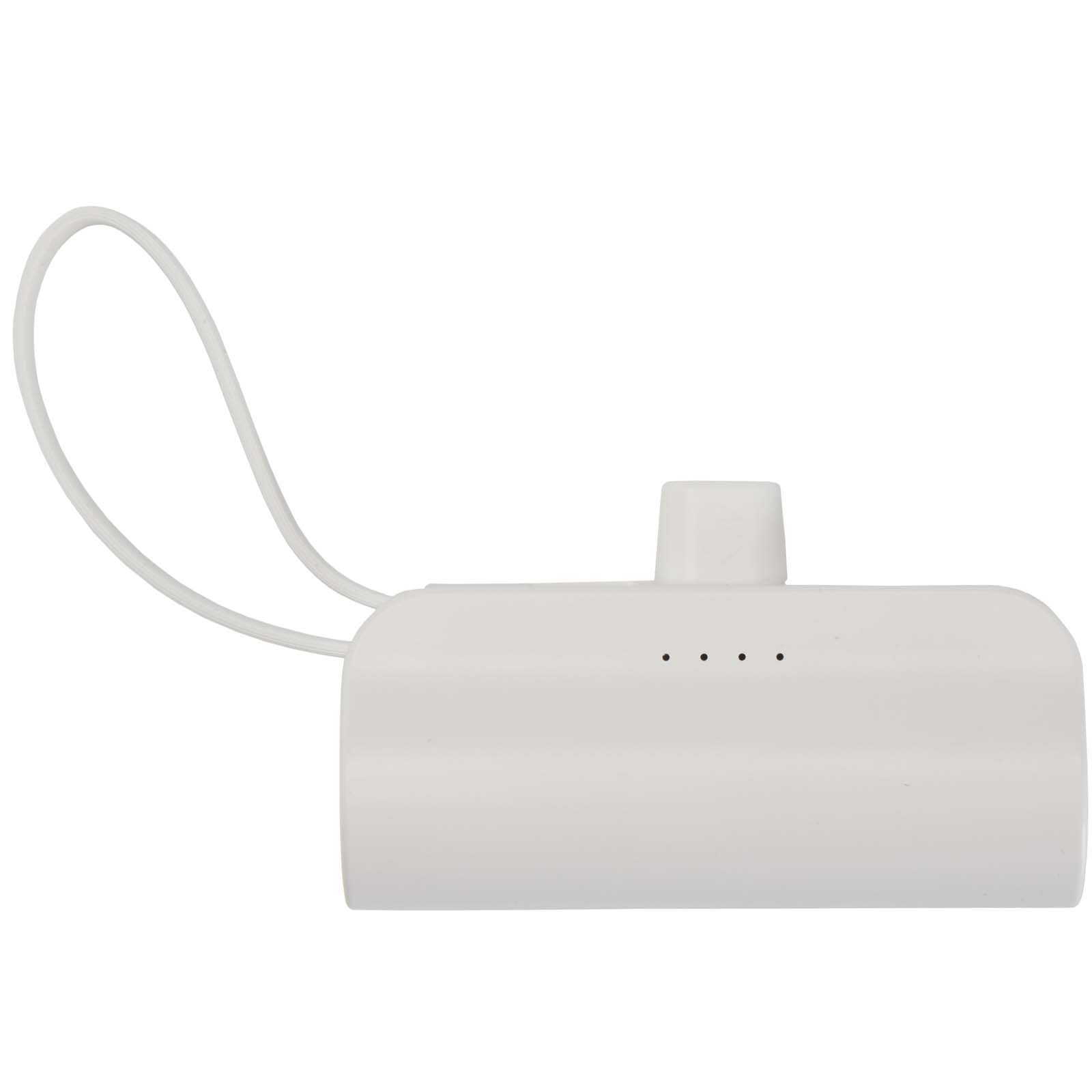 Batería externa tipo-C de plástico reciclado de 5000 mAh y 10 W con soporte abatible incorporado y cable 2 en 1 Alnair
