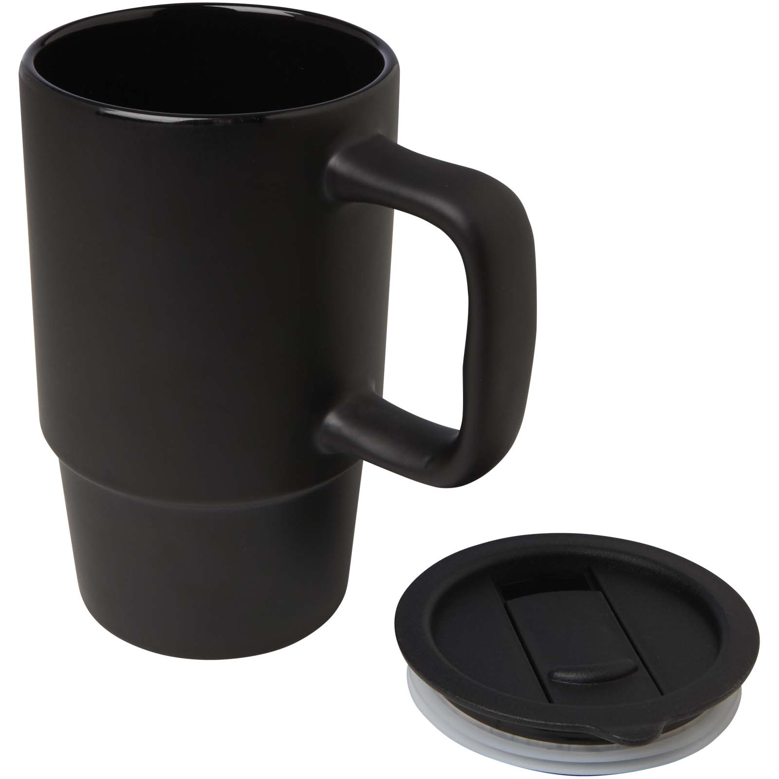 Taza de cerámica con tapa de plástico de 450 ml Carter