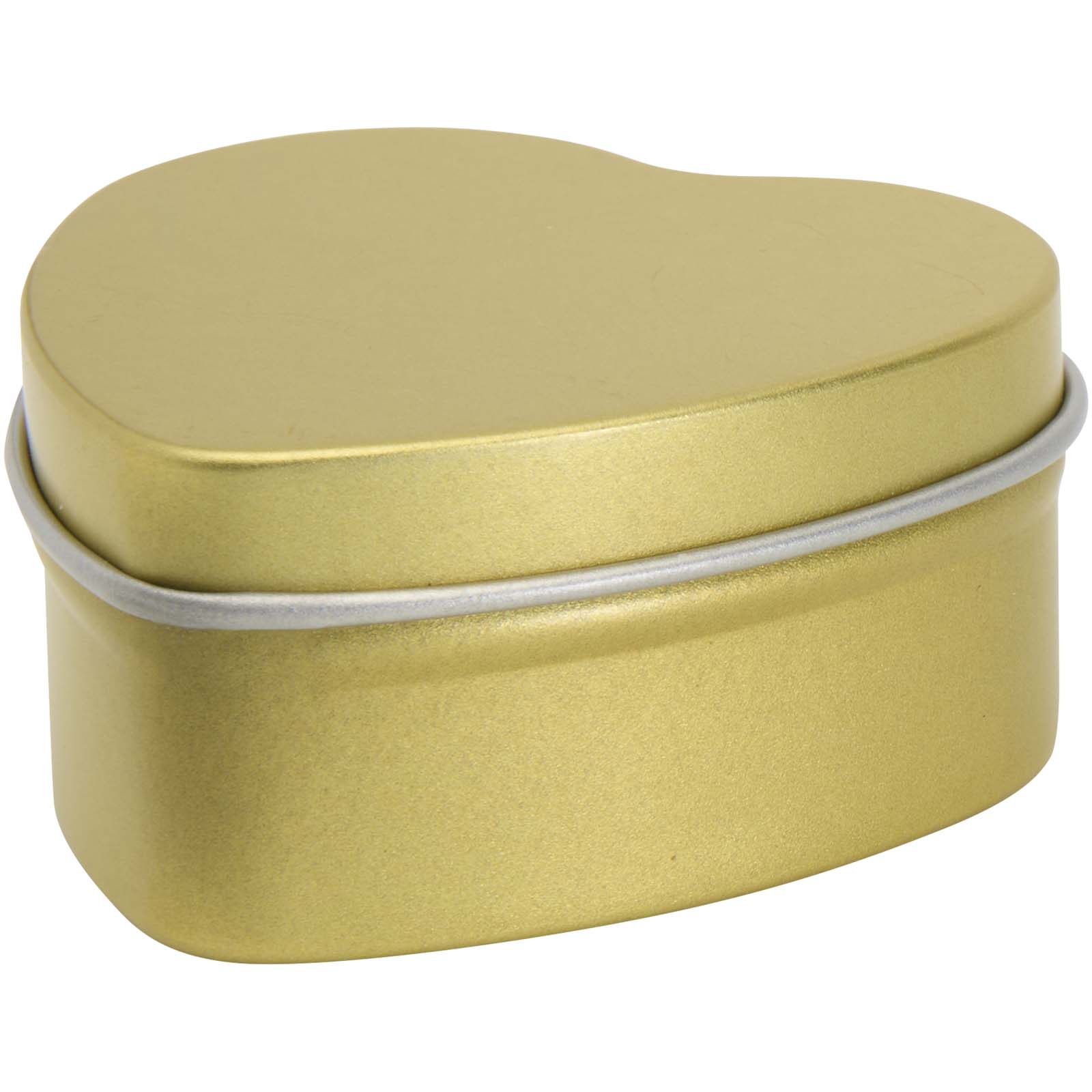 Vela con forma de corazón y aroma de vainilla en caja metálica Blissful