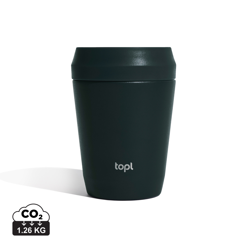 Taza Topl To Go de acero reciclado con tapa patentada 360