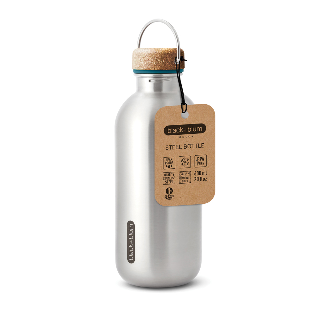 Botella de agua de acero Black+Blum 600ml
