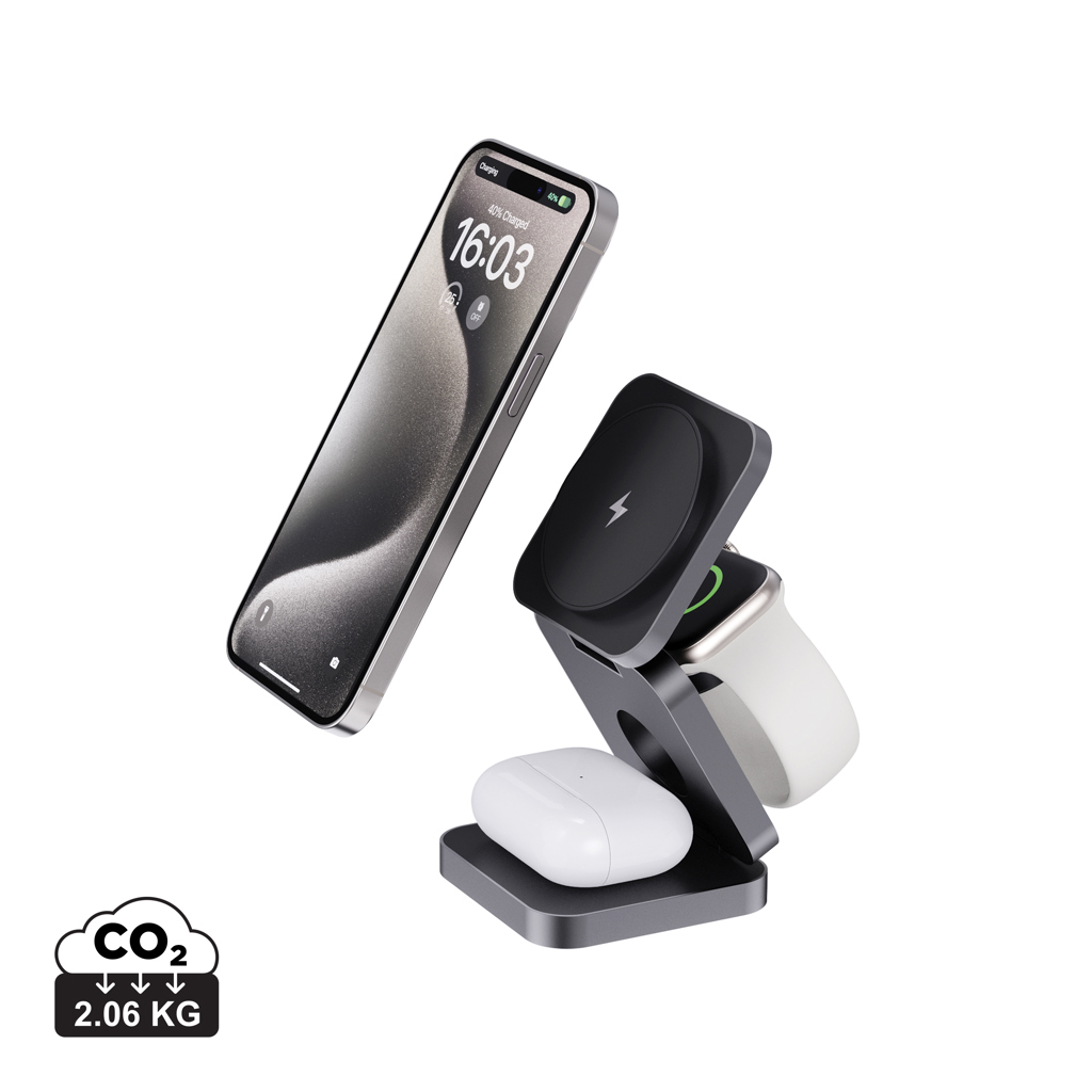 Cargador 15W Terra RCS aluminio reciclado plegable 3 en 1