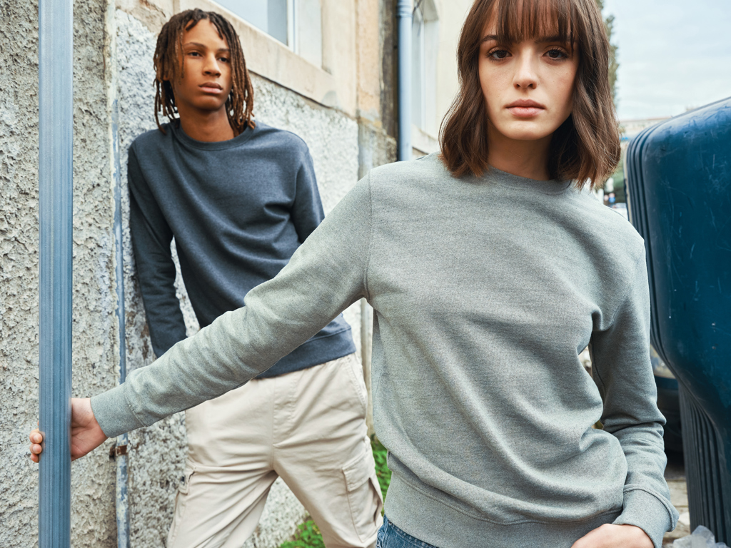 IQONIQ Denali recycled cotton crew neck undyed