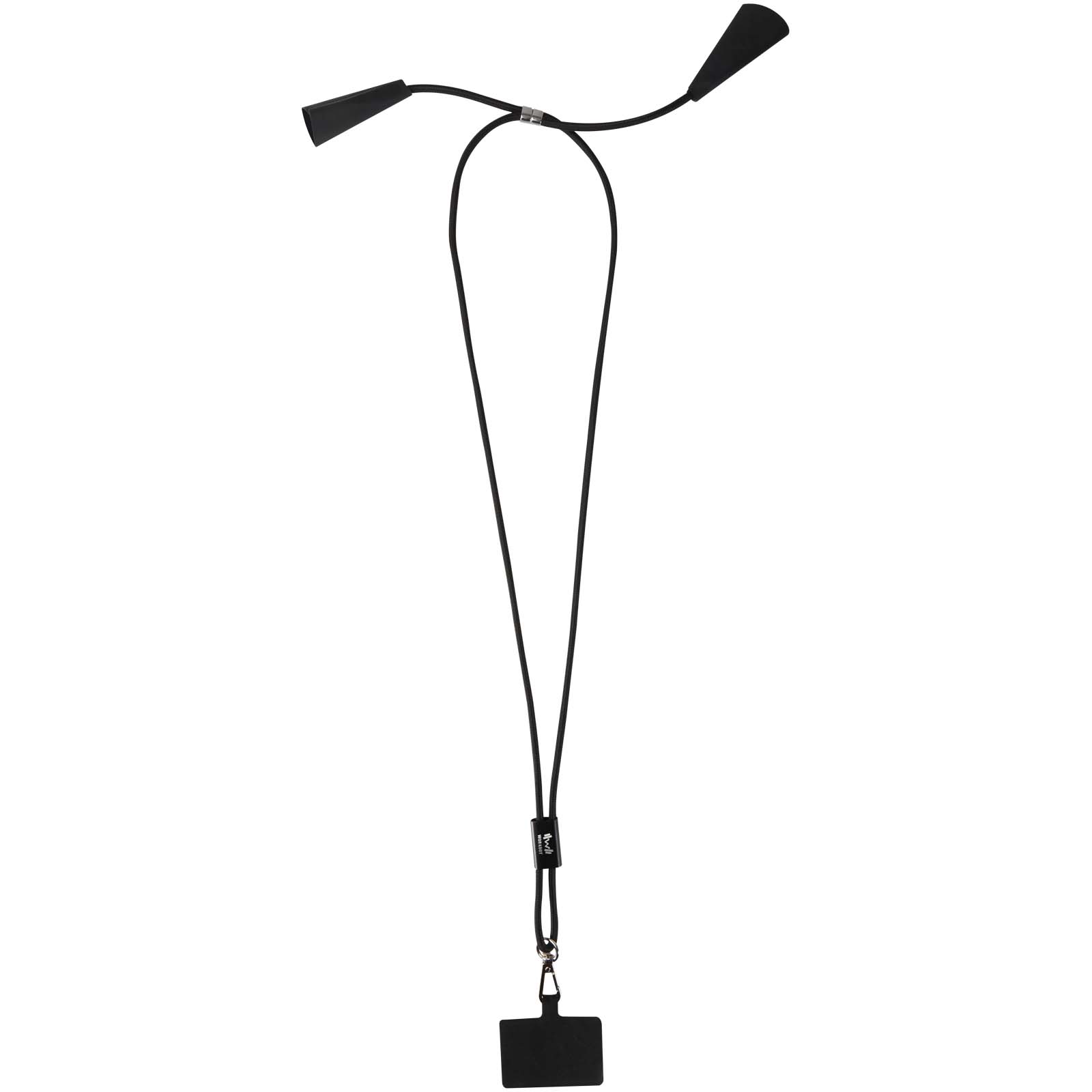 Lanyard de plástico reciclado para smartphone con sincronización de datos integrada y cable 5 en 1 de carga rápida de 100 W Funi
