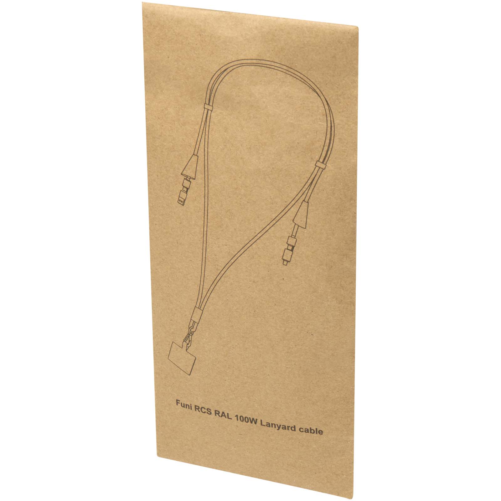 Lanyard de plástico reciclado para smartphone con sincronización de datos integrada y cable 5 en 1 de carga rápida de 100 W Funi