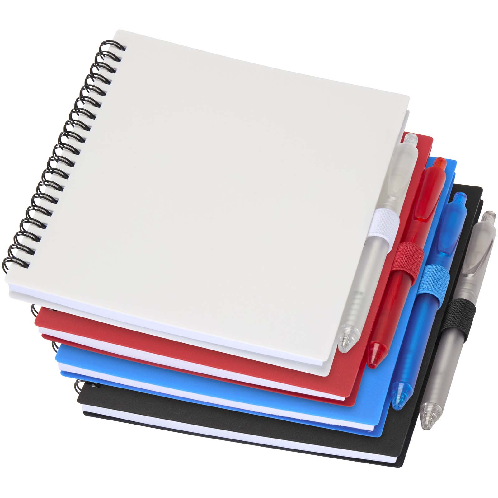Juego de libreta de tapa blanda y bolígrafo de plástico reciclado (tinta azul) Niove