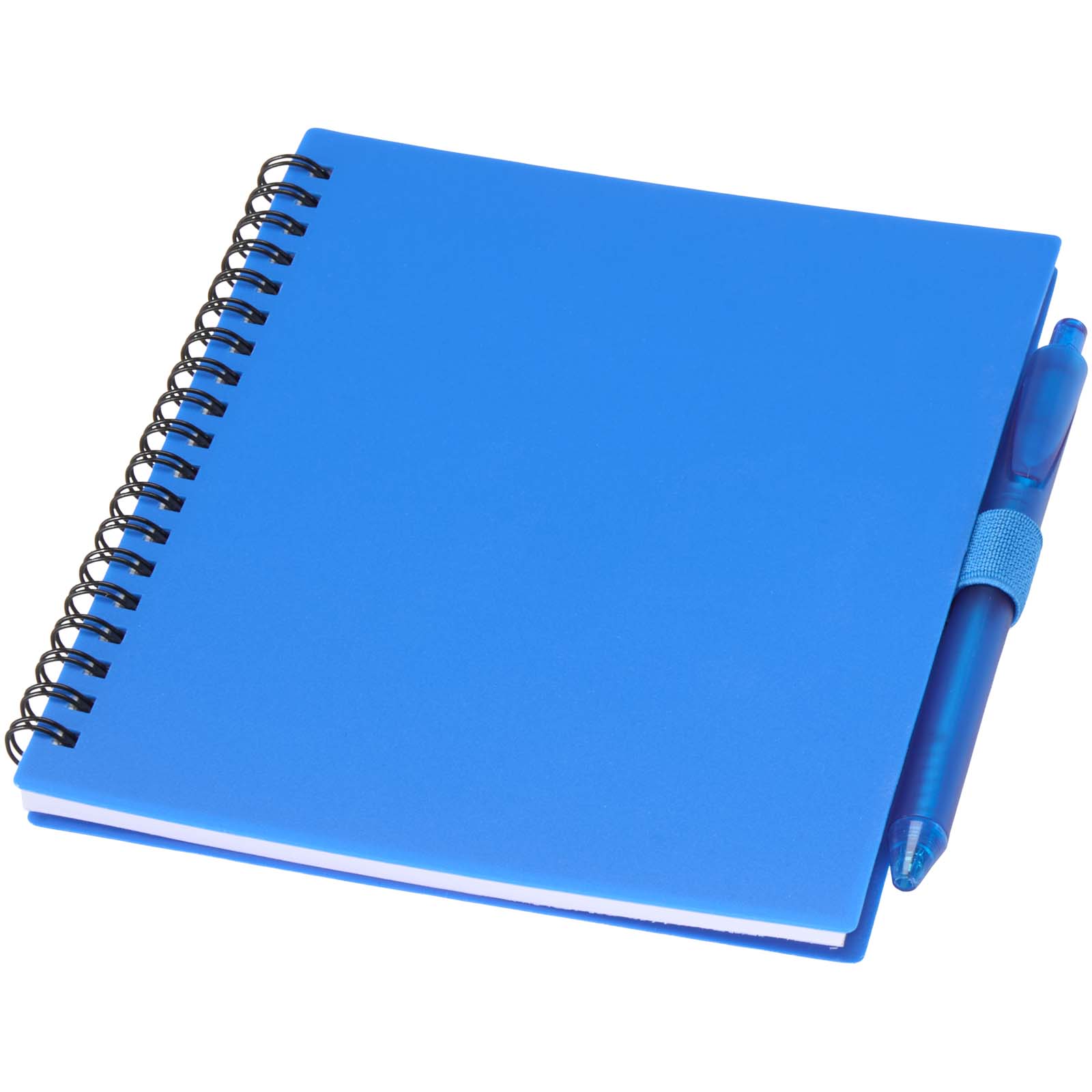 Juego de libreta de tapa blanda y bolígrafo de plástico reciclado (tinta azul) Niove