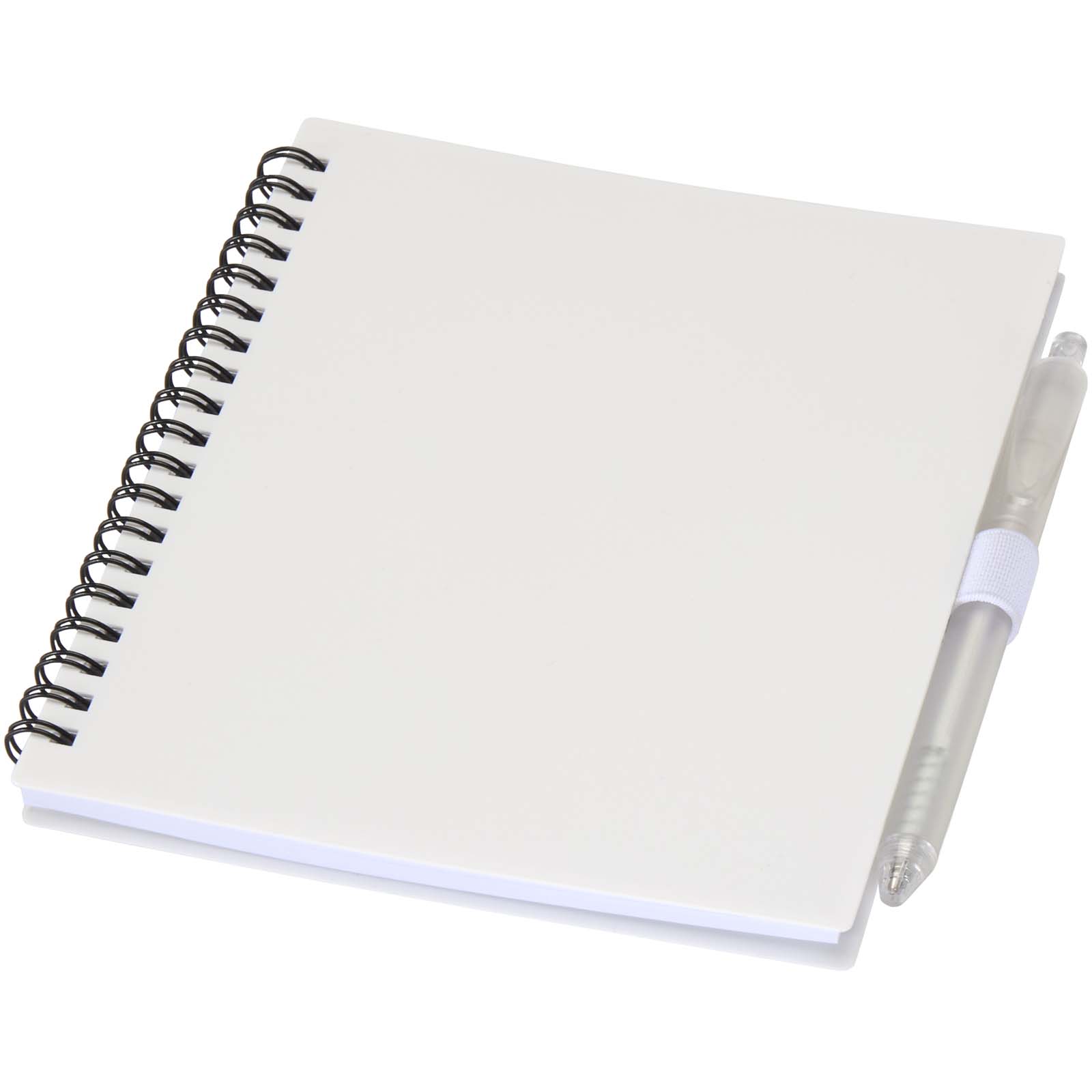 Juego de libreta de tapa blanda y bolígrafo de plástico reciclado (tinta azul) Niove