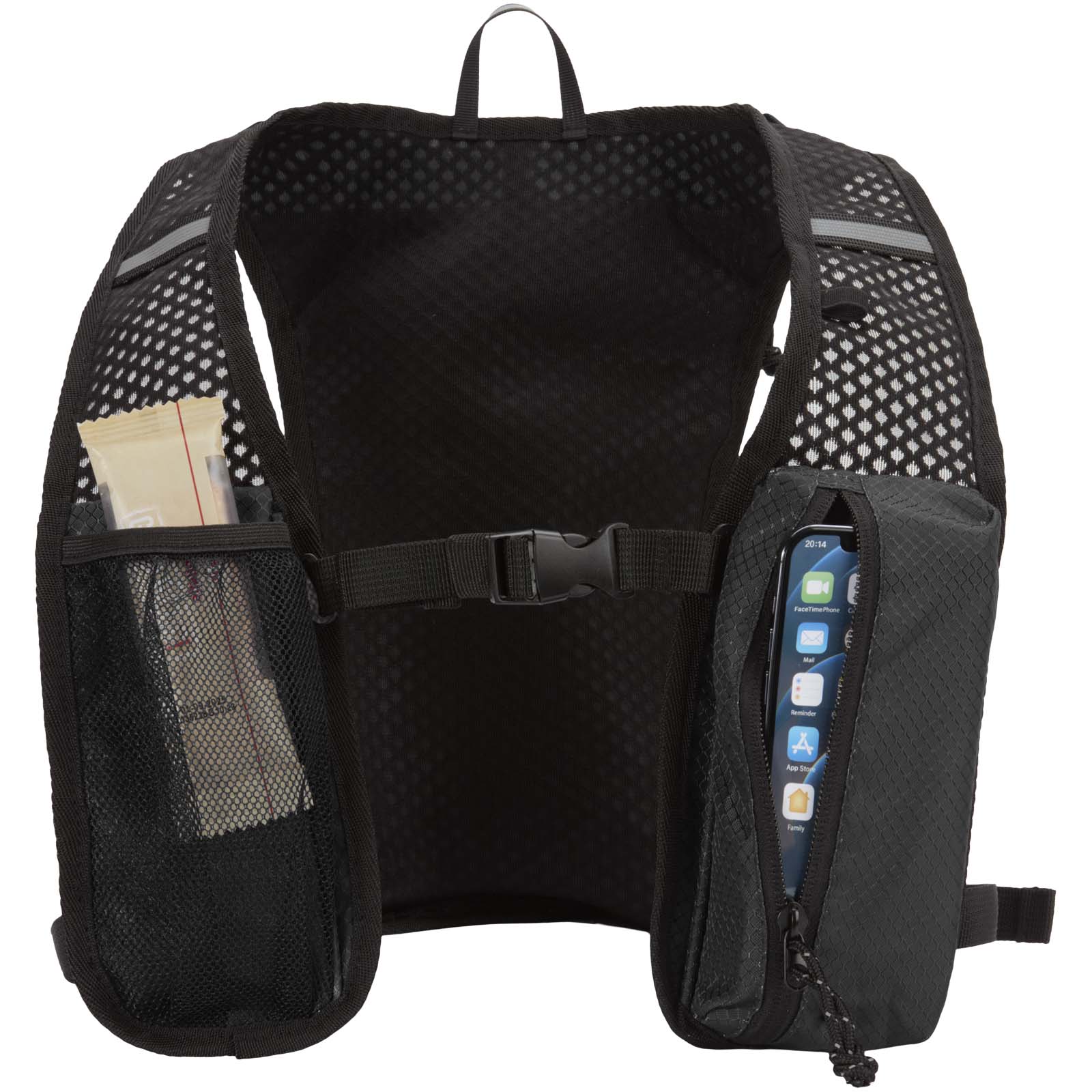 Chaleco de running de material reciclado con certificado GRS y mochila de hidratación de 5 L Nomad
