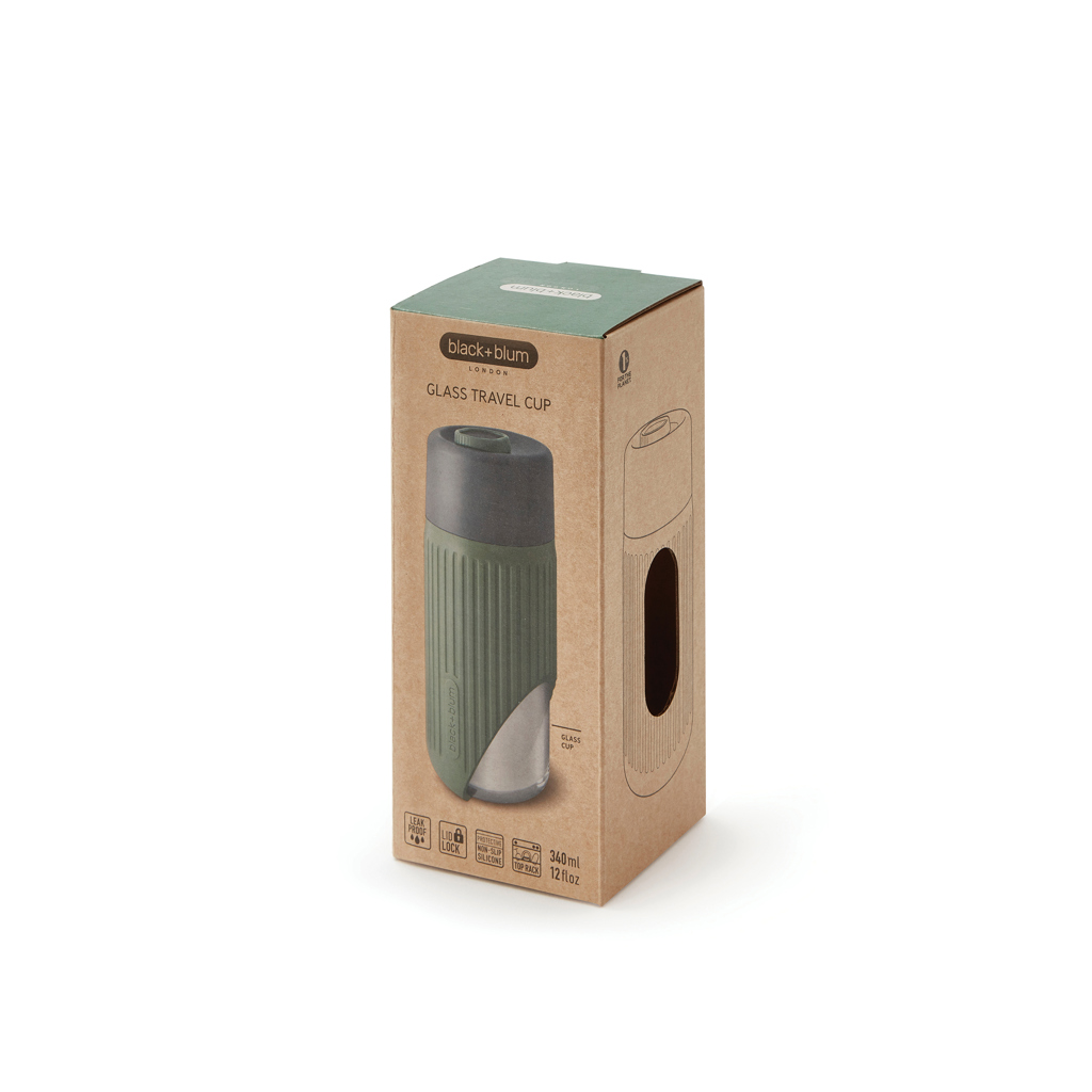 Vaso de vidrio Black+Blum de 340 ml