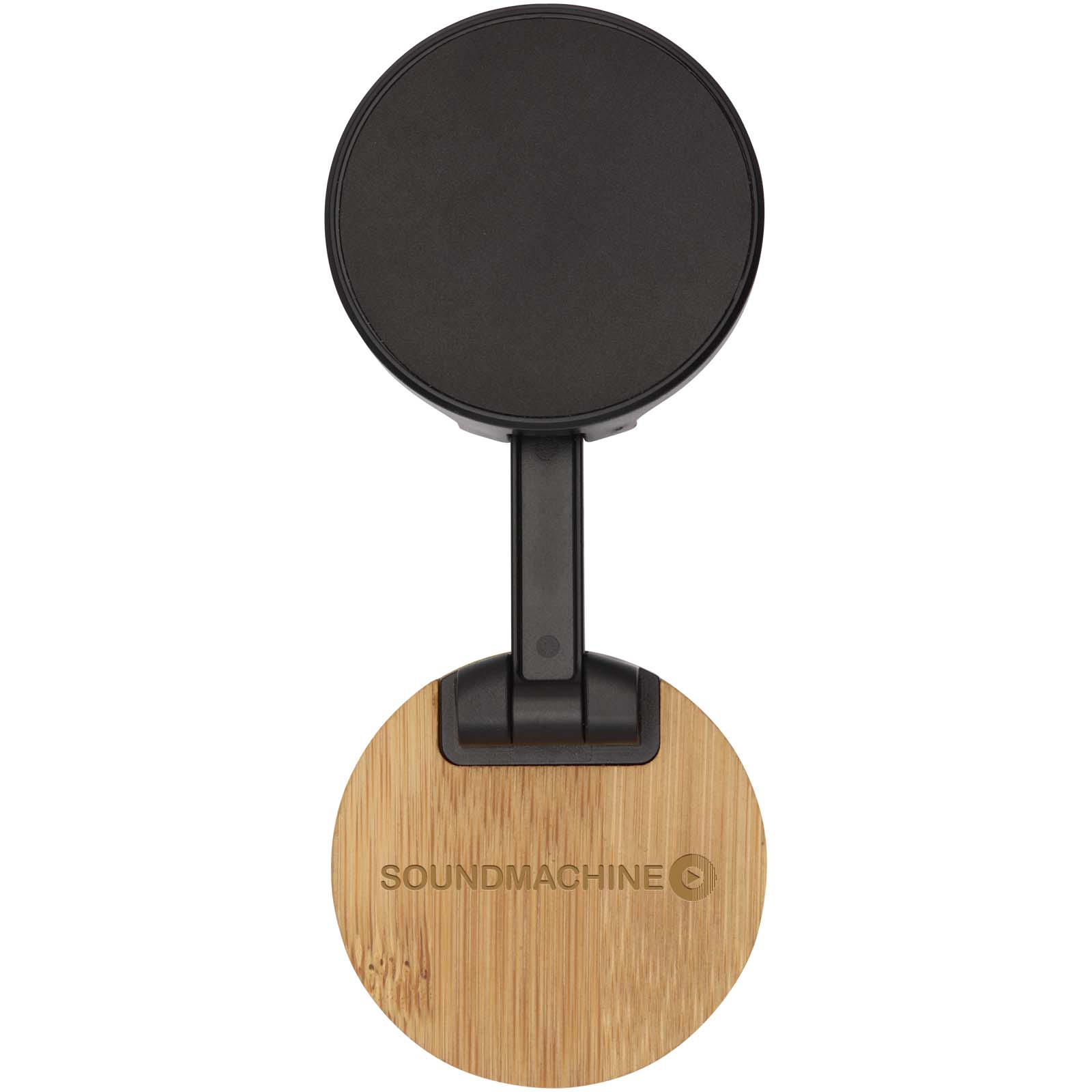 Soporte para teléfono magnético plegable de plástico reciclado con detalles de bambú Alcor