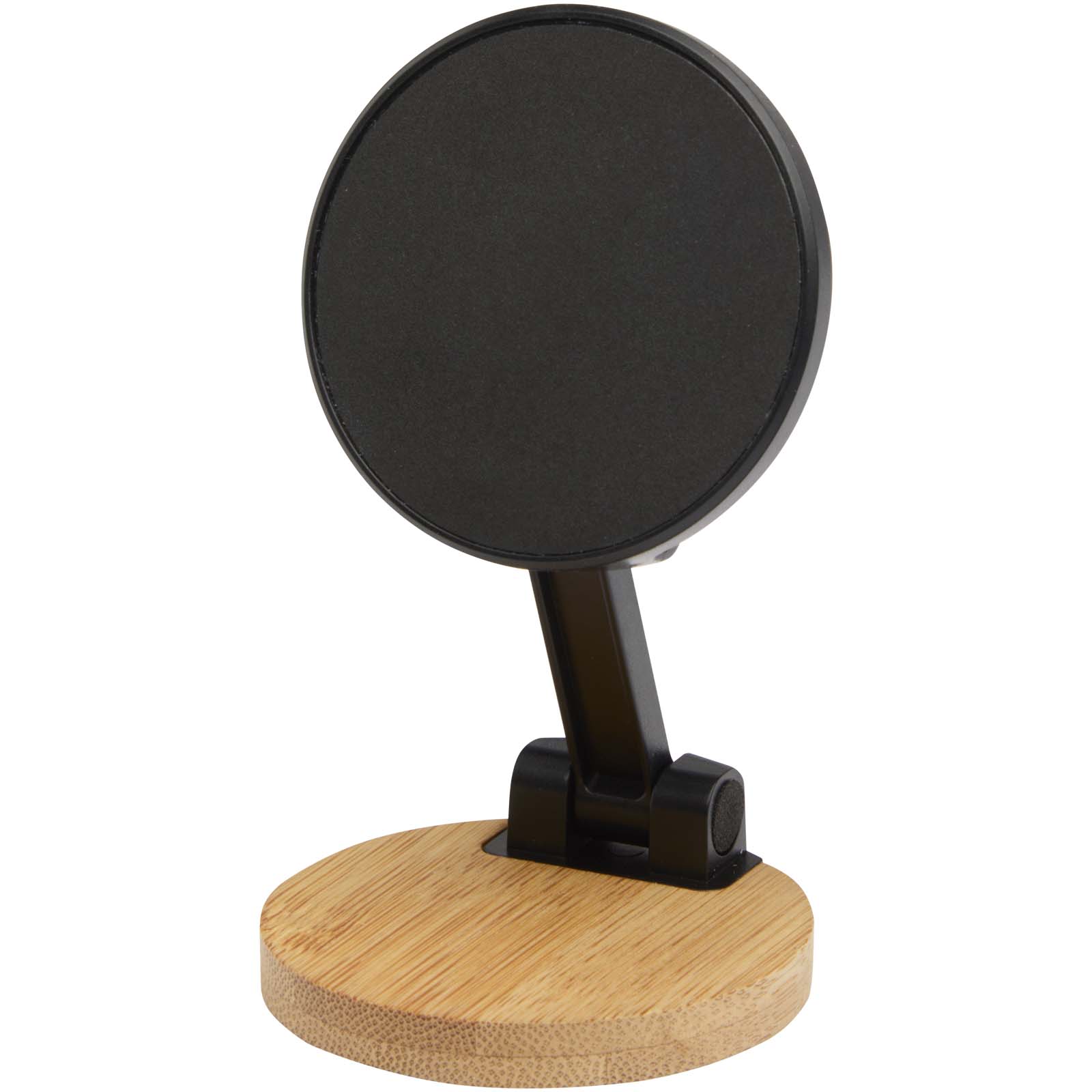 Soporte para teléfono magnético plegable de plástico reciclado con detalles de bambú Alcor