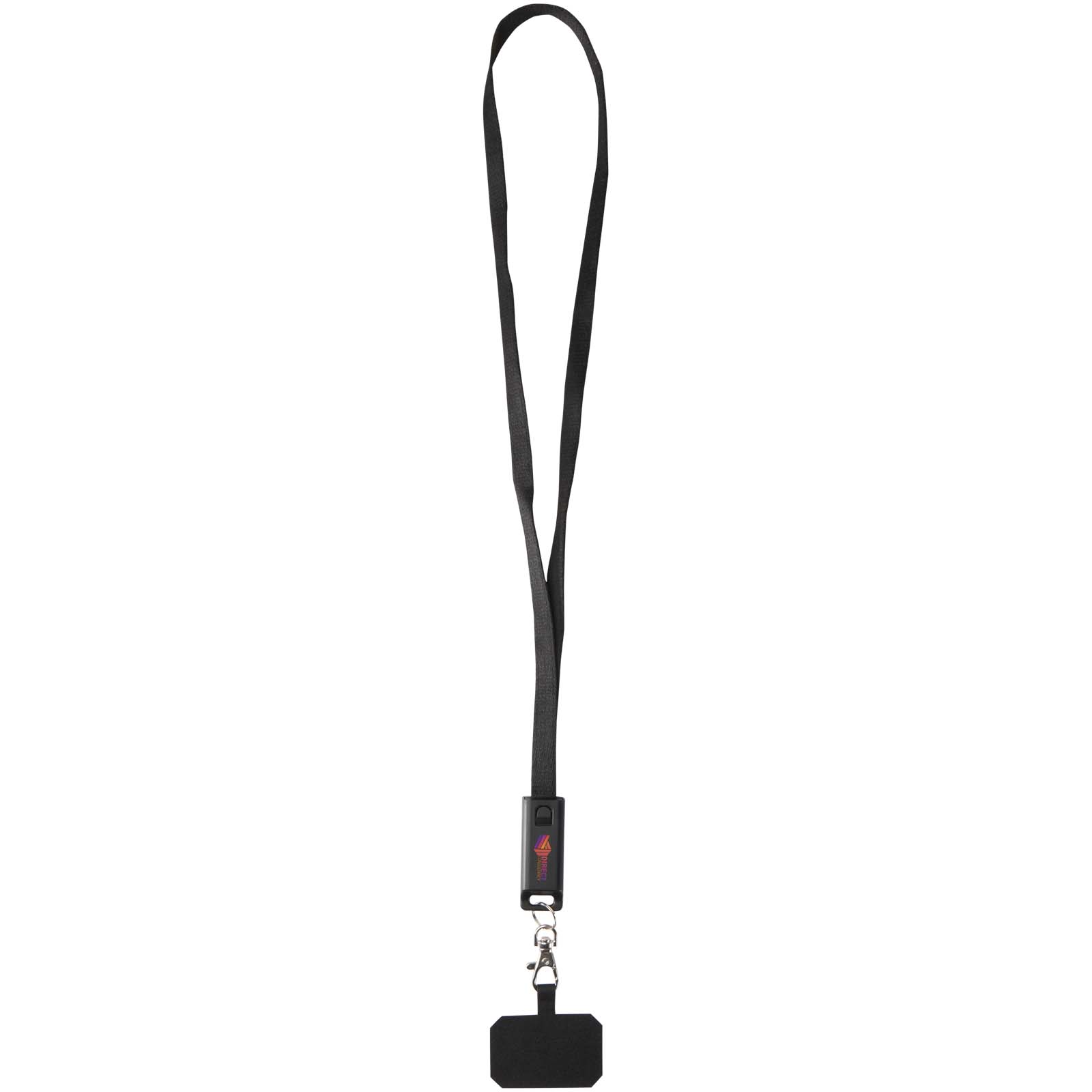 Lanyard de plástico reciclado para smartphone con sincronización de datos integrada y cable 5 en 1 de carga rápida de 65 W Franz