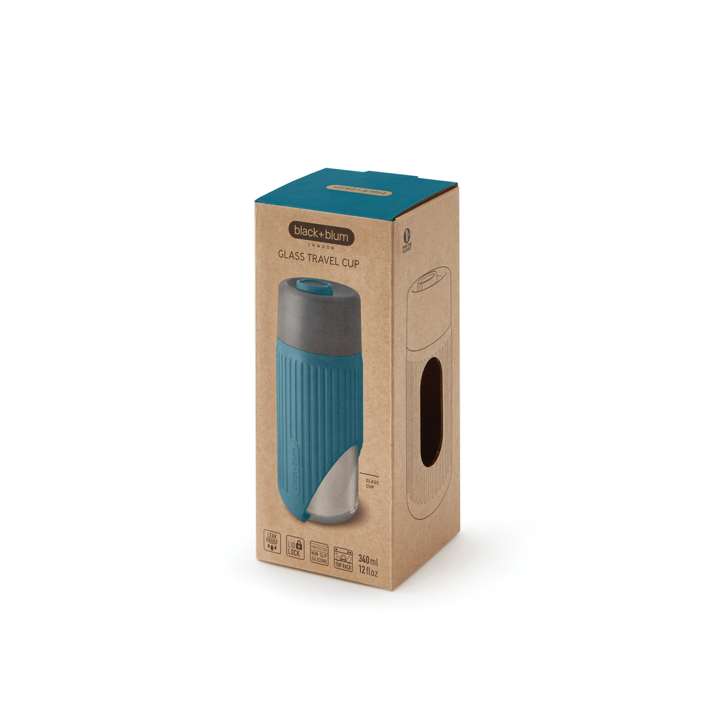 Vaso de vidrio Black+Blum de 340 ml