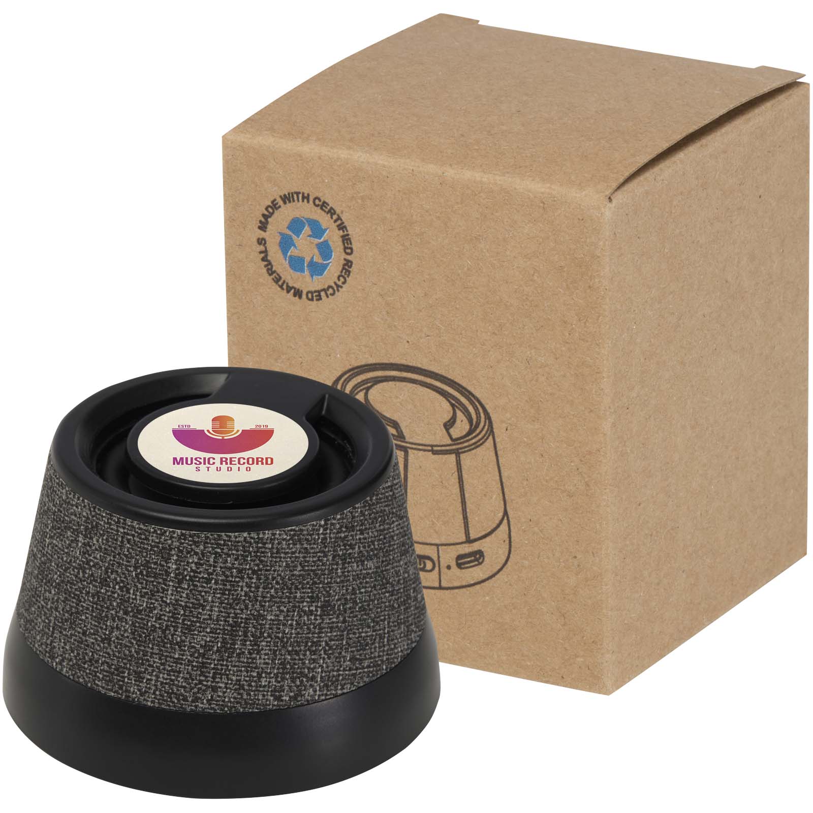 Altavoz inalámbrico magnético de plástico reciclado de 3 W Horna