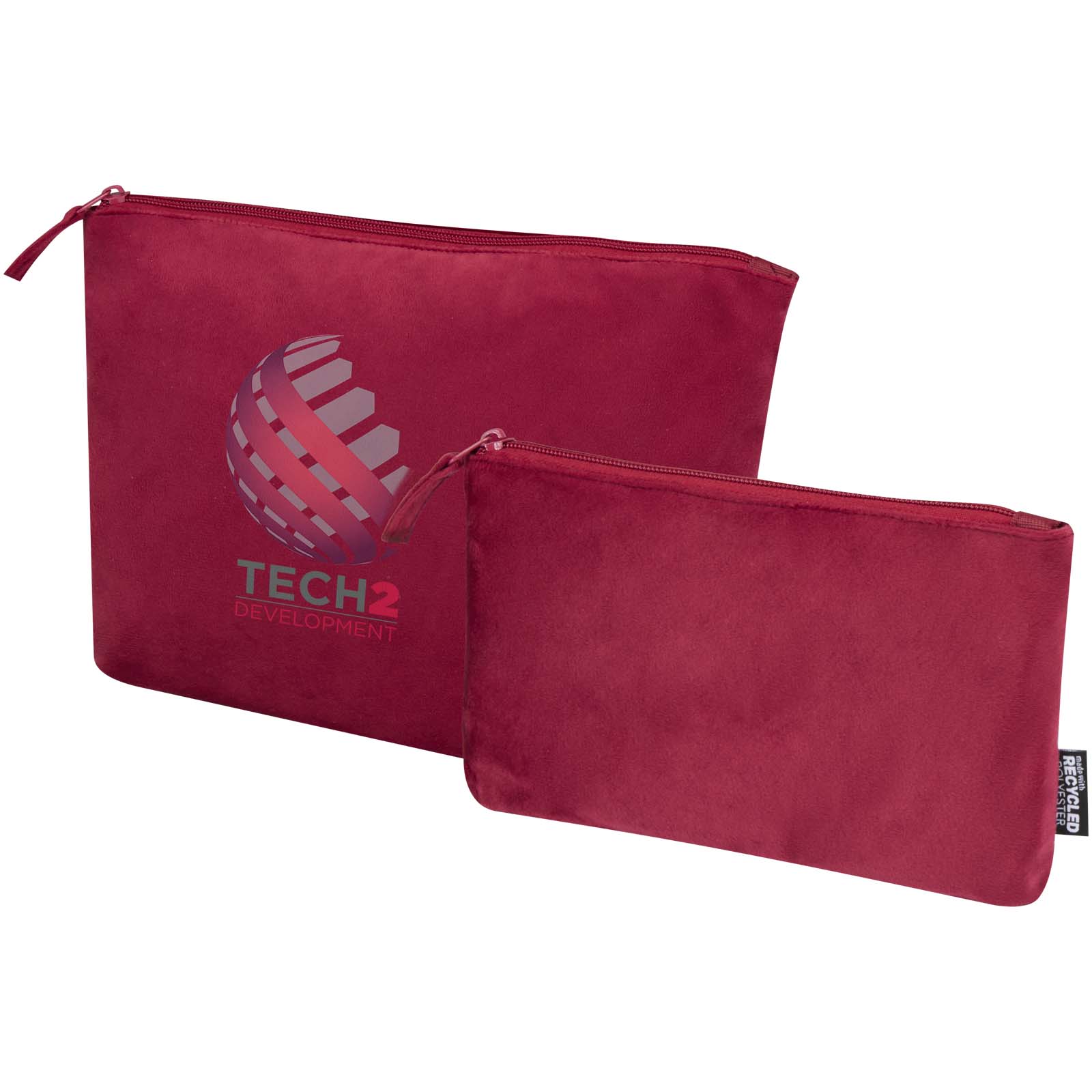 Set de neceseres de terciopelo reciclado con certificado GRS Swift