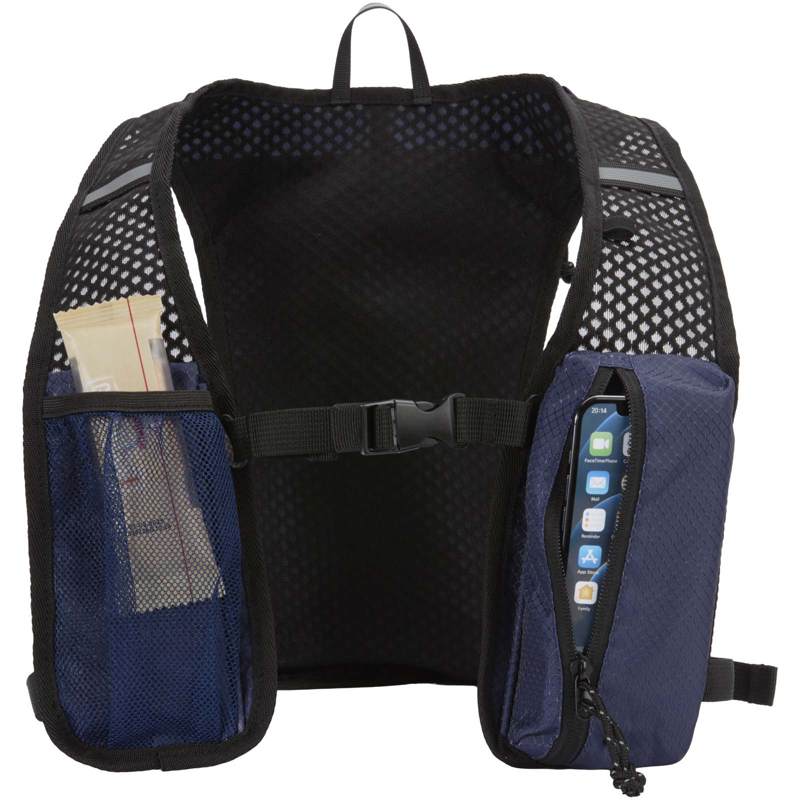 Chaleco de running de material reciclado con certificado GRS y mochila de hidratación de 5 L Nomad