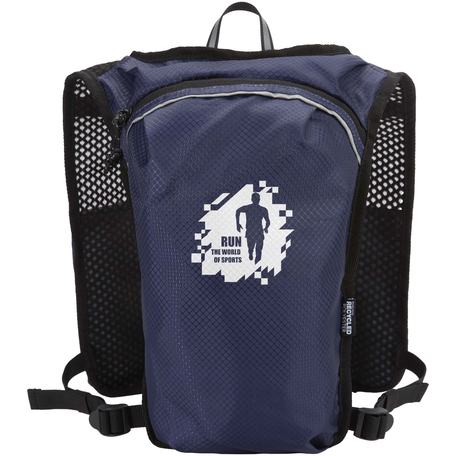 Chaleco de running de material reciclado con certificado GRS y mochila de hidratación de 5 L Nomad