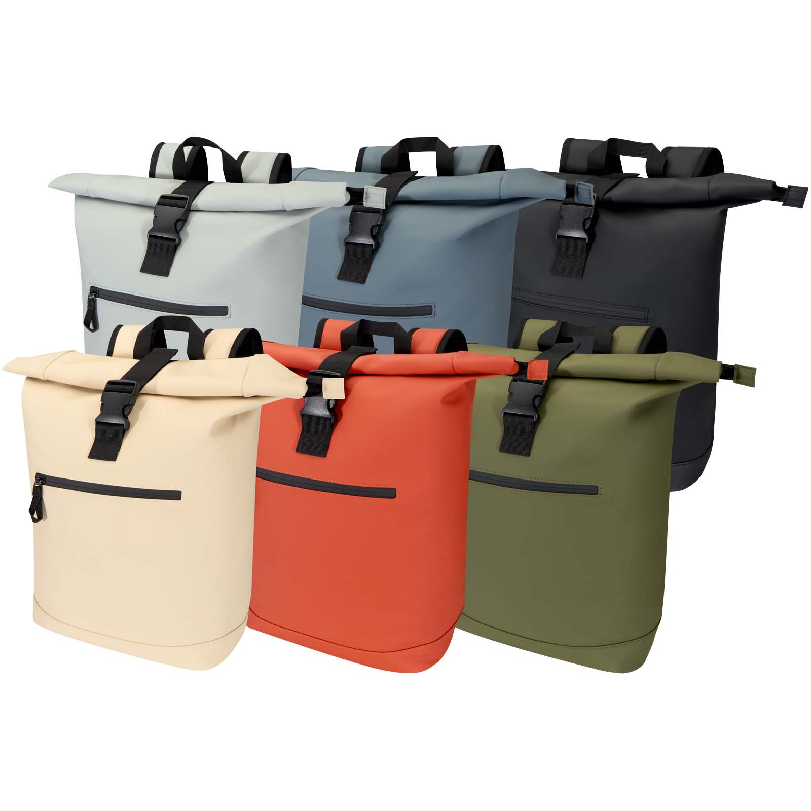 Mochila de 15 y 18 L con parte superior enrollable de material reciclado con certificado GRS Resi Plus