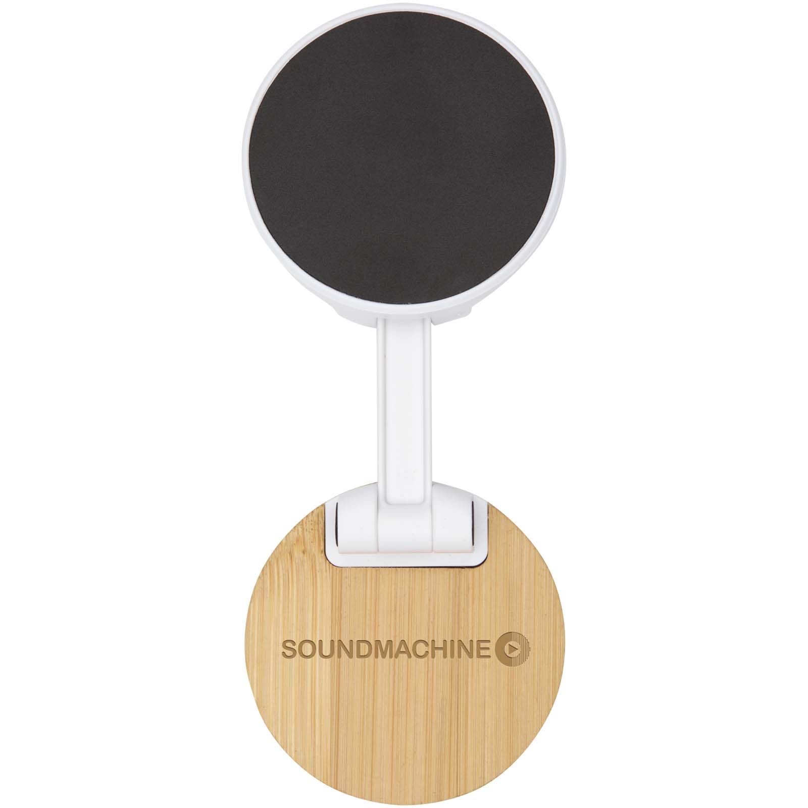 Soporte para teléfono magnético plegable de plástico reciclado con detalles de bambú Alcor