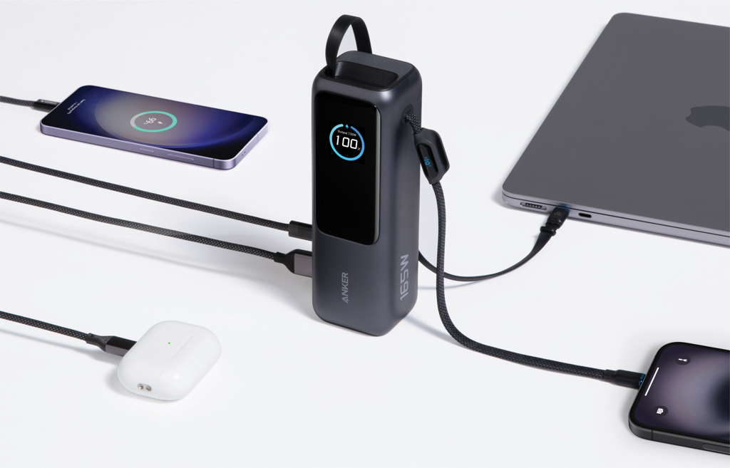 Batería Anker 25.000 mAh 165W con cable retráctil