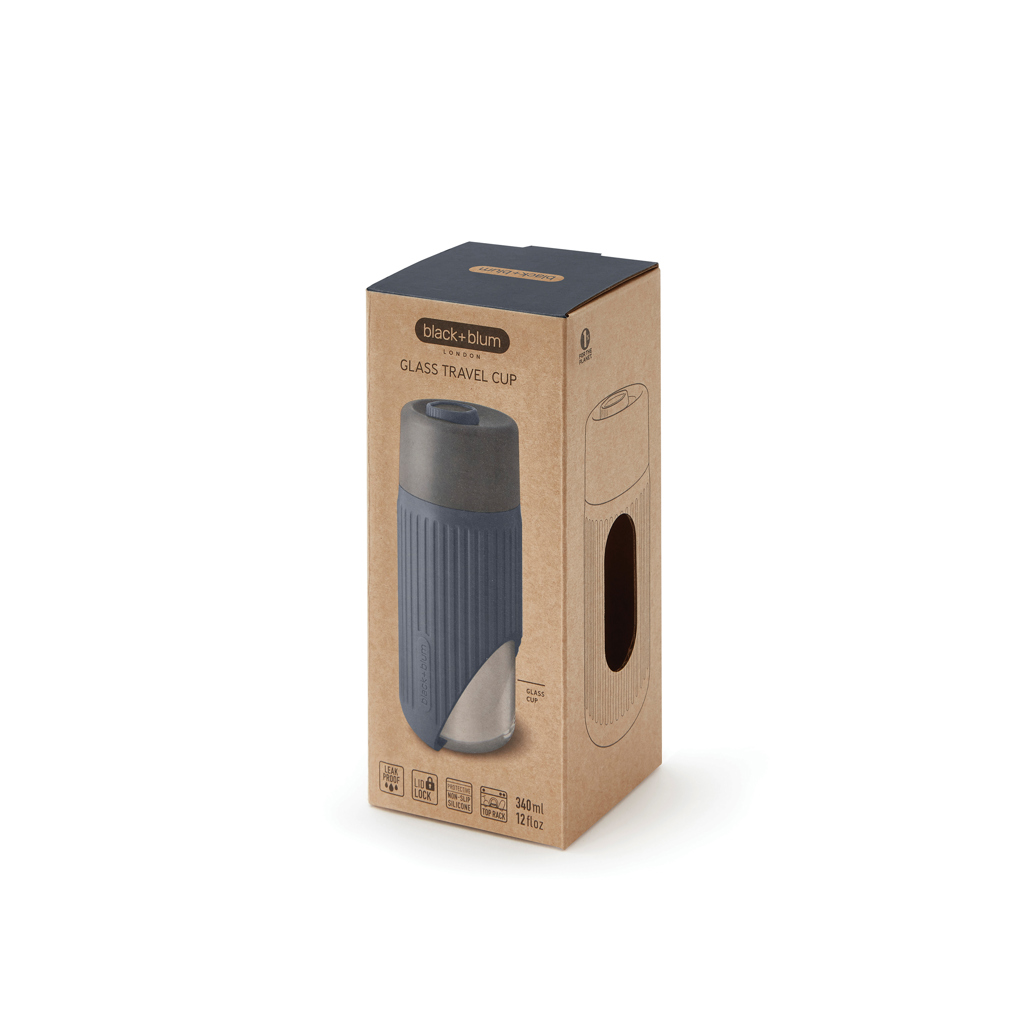 Vaso de vidrio Black+Blum de 340 ml