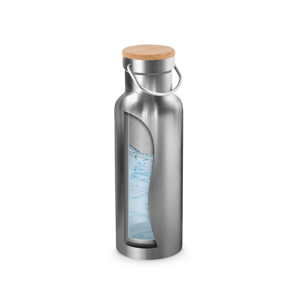 RAGNAR. Botella de acero inoxidable (36% reciclado) con doble cuerpo 570 mL