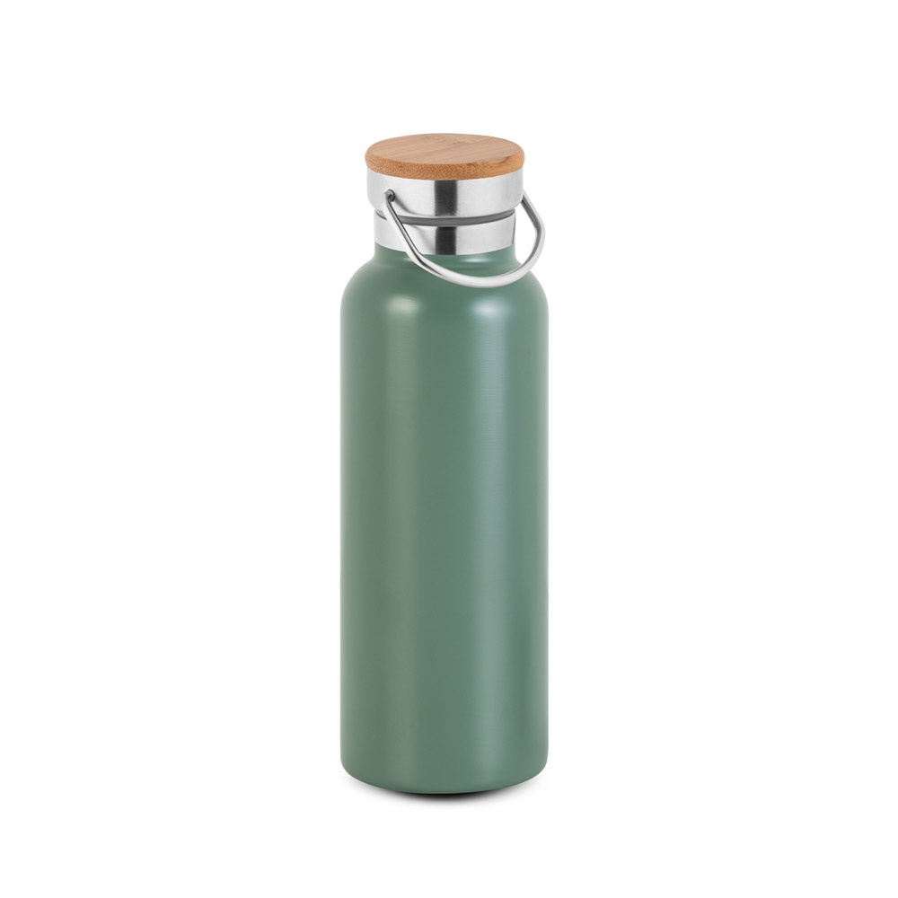 RAGNAR. Botella de acero inoxidable (36% reciclado) con doble cuerpo 570 mL