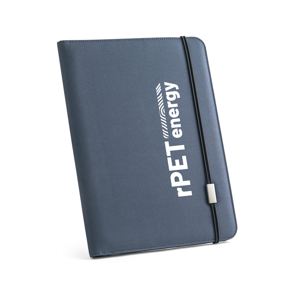 EMERGE FOLDER II. A4 folder in recycled polyester (100% rPET) 300D with elastic closure