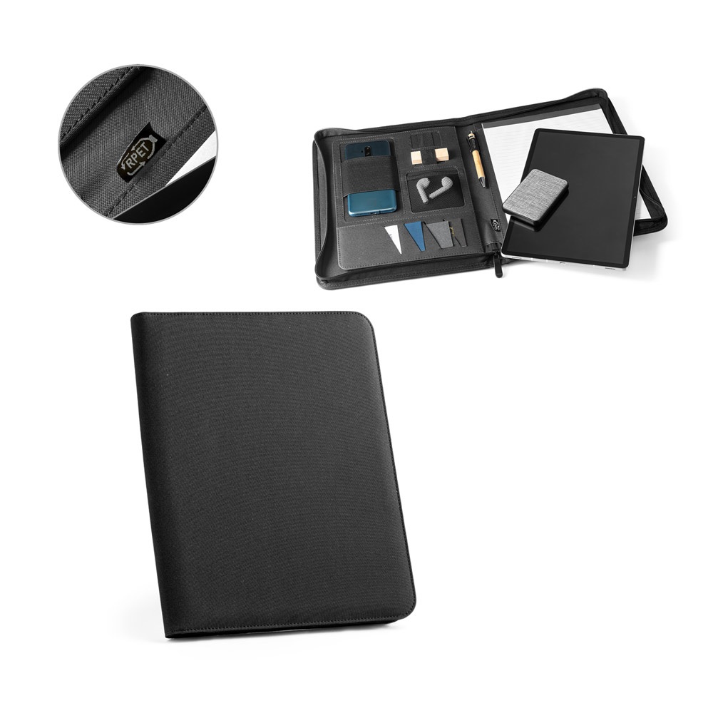 EMERGE FOLDER. A4 folder in recycled polyester (100% rPET) 300D with zipper