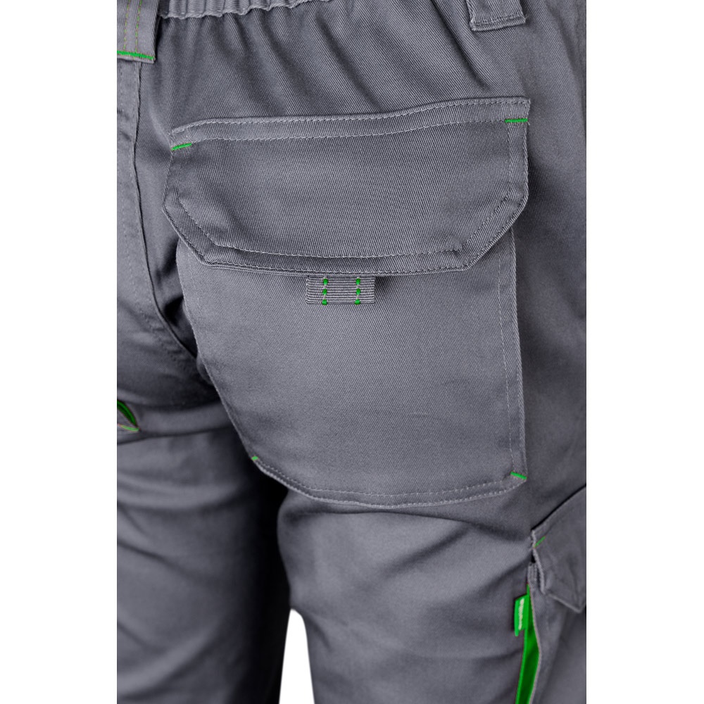 VL FIDES. Two-tone, multi-pocket stretch trousers (240g/m²), in cotton (46%), EME (38%) and polyester (16%)