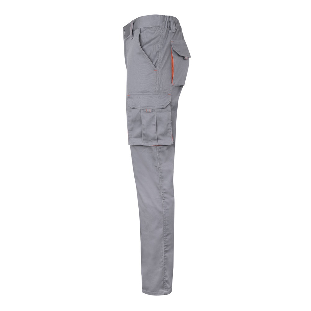 VL FIDES. Two-tone, multi-pocket stretch trousers (240g/m²), in cotton (46%), EME (38%) and polyester (16%)
