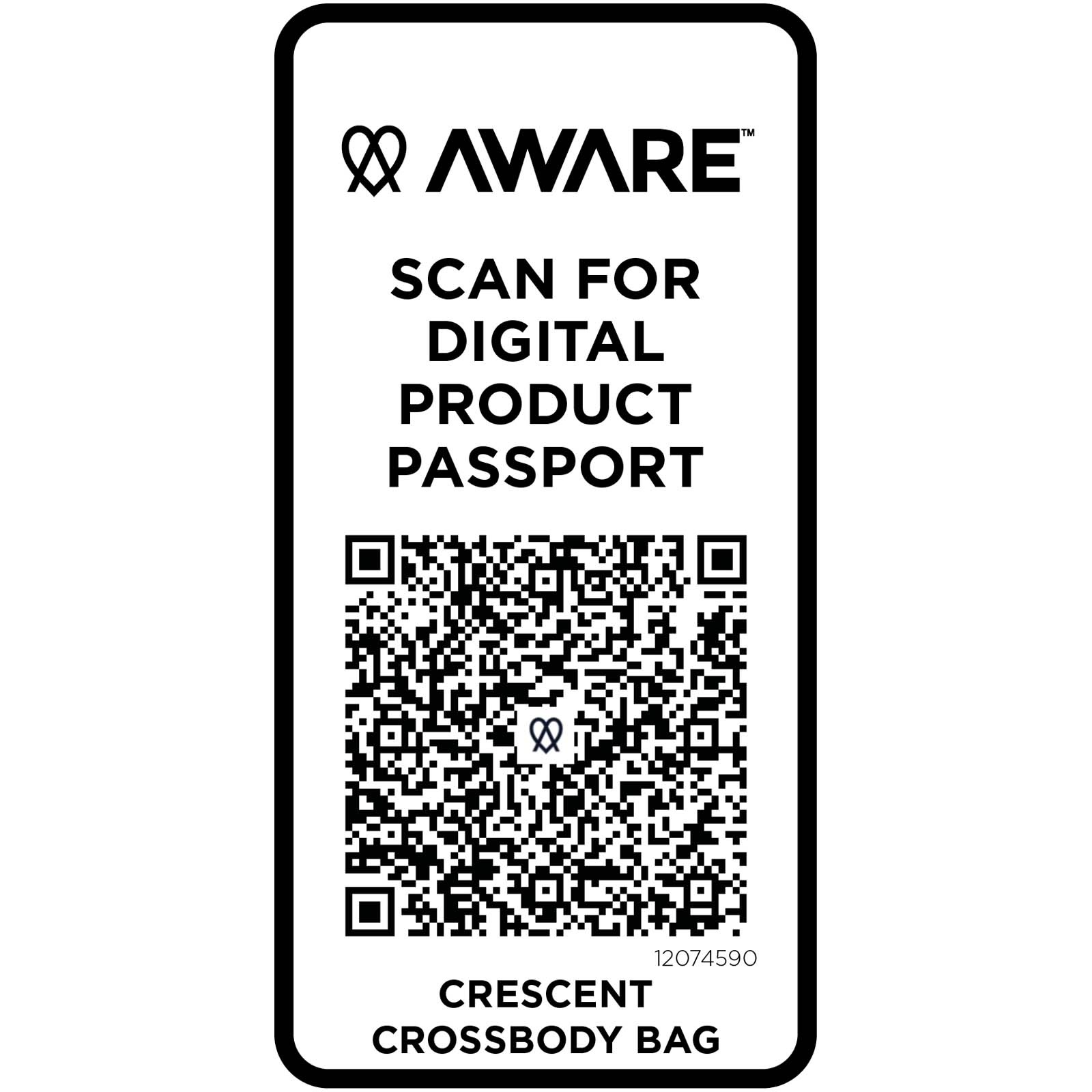 Bolso cruzado de material reciclado Aware™ de 500 g/m² Crescent