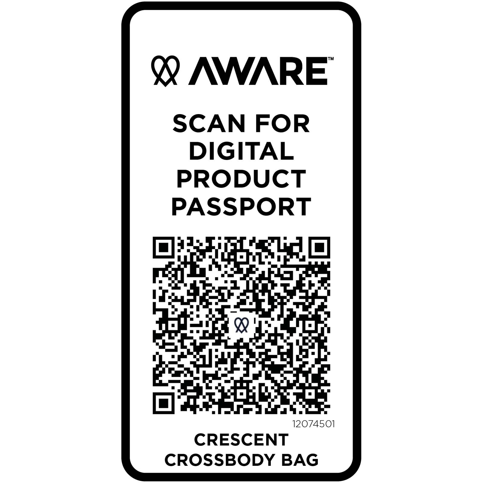 Bolso cruzado de material reciclado Aware™ de 500 g/m² Crescent