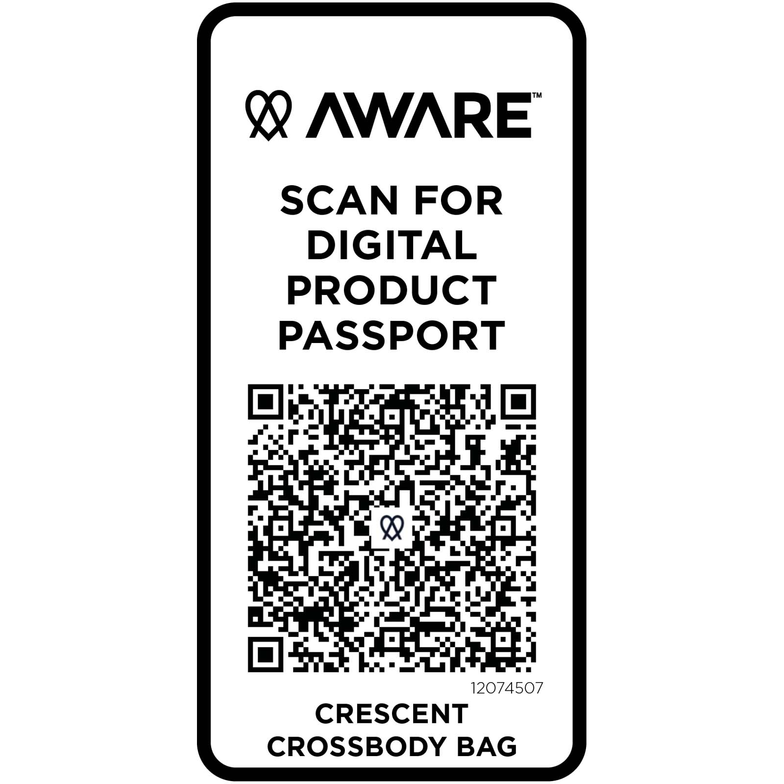 Bolso cruzado de material reciclado Aware™ de 500 g/m² Crescent