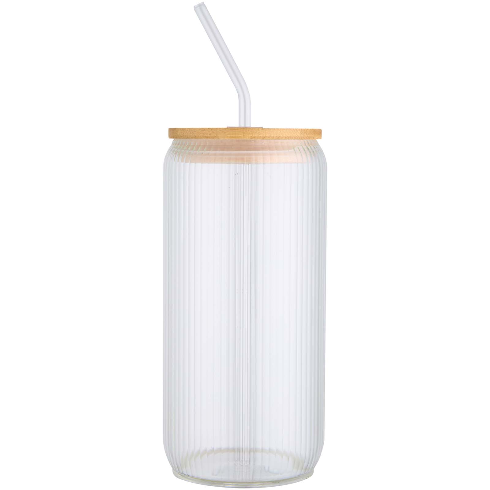 Jarra de 500 ml de vidrio borosilicato de pared simple con tapa de bambú Mirage