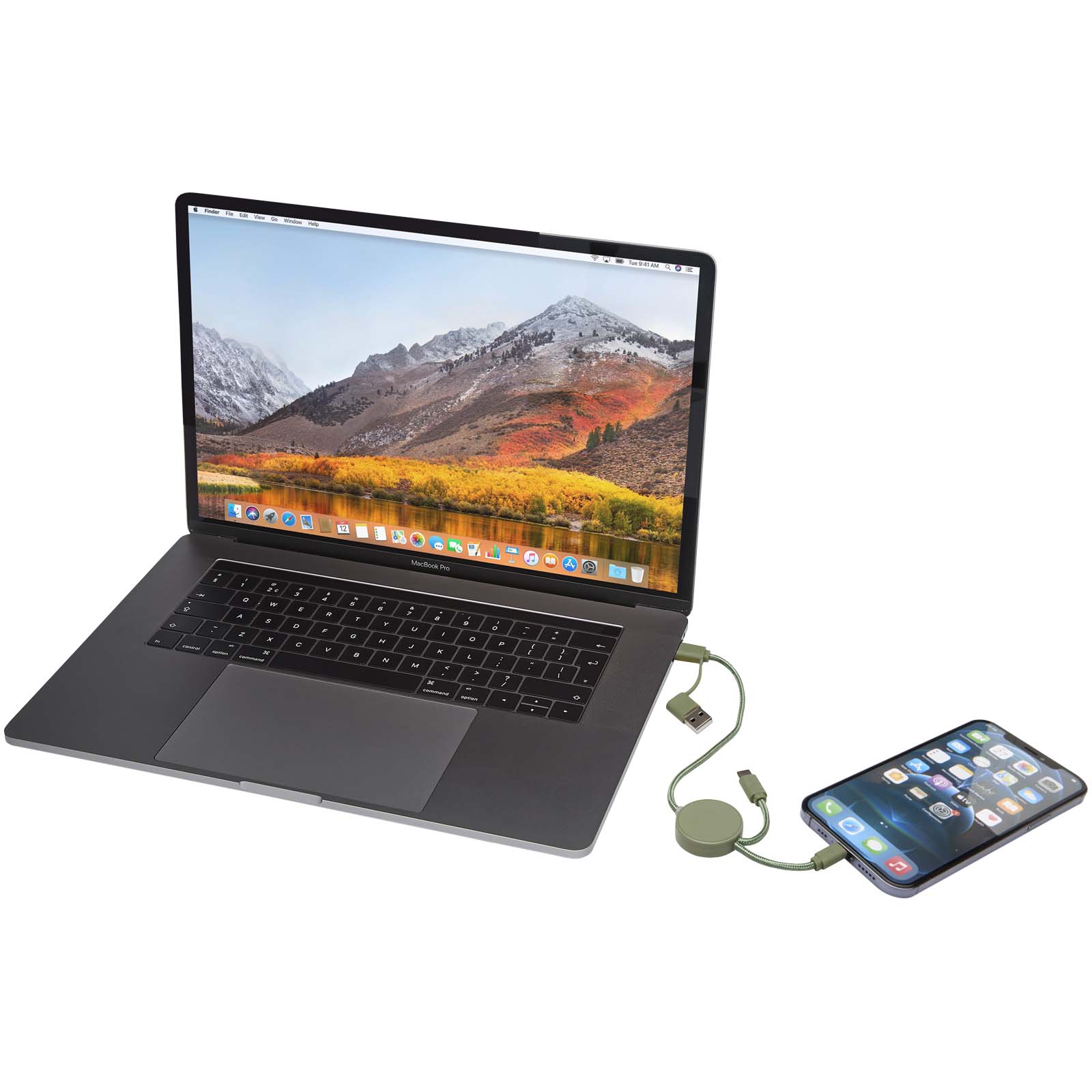 Cable 5 en 1 de plástico reciclado de 30 cm para sincronización de datos y carga rápida de 27 W Citala