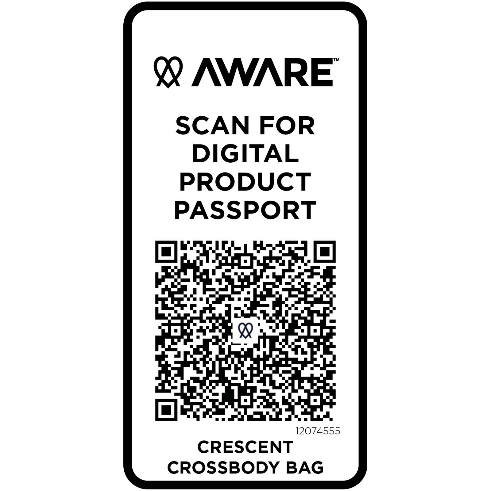 Bolso cruzado de material reciclado Aware™ de 500 g/m² Crescent