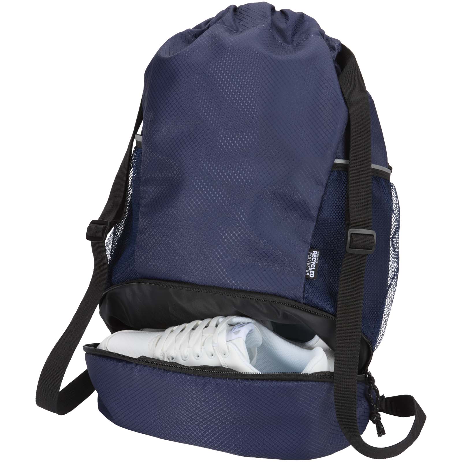 Bolsa deportiva de 18 L con cordón y compartimento inferior de material reciclado con certificado GRS Nomad