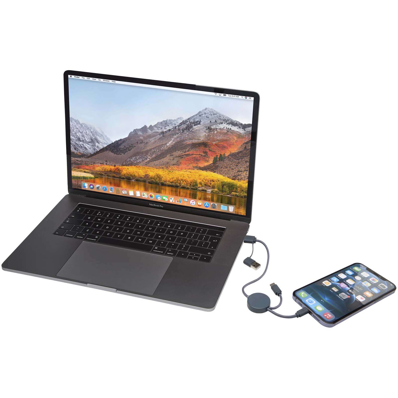 Cable 5 en 1 de plástico reciclado de 30 cm para sincronización de datos y carga rápida de 27 W Citala