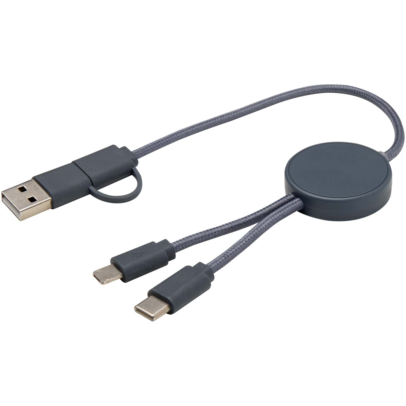 Cable 5 en 1 de plástico reciclado de 30 cm para sincronización de datos y carga rápida de 27 W Citala