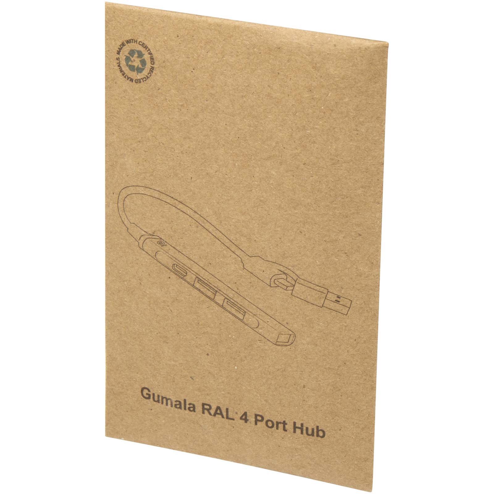 Hub USB-A y tipo-C de 4 puertos de aluminio reciclado con doble entrada Alkaid