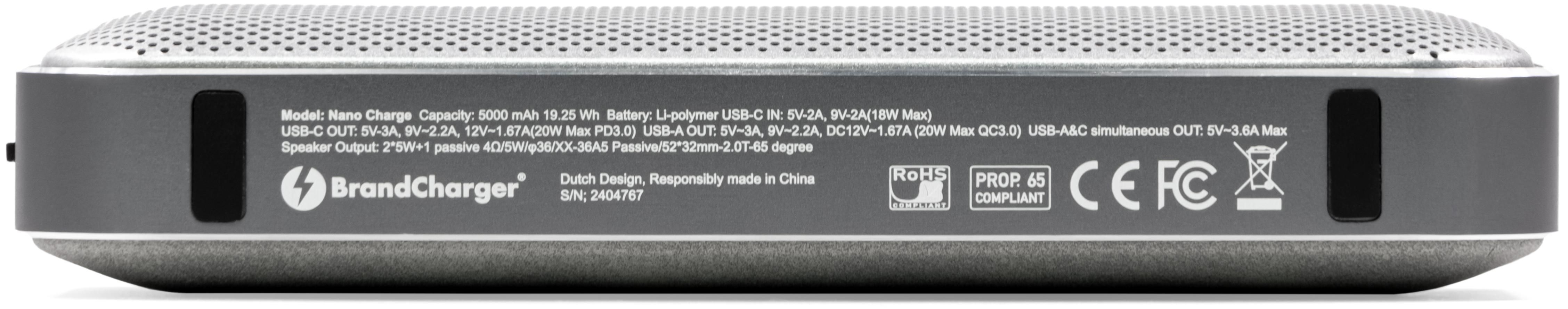 Altavoz y Power Bank BrandCharger Nano Charge