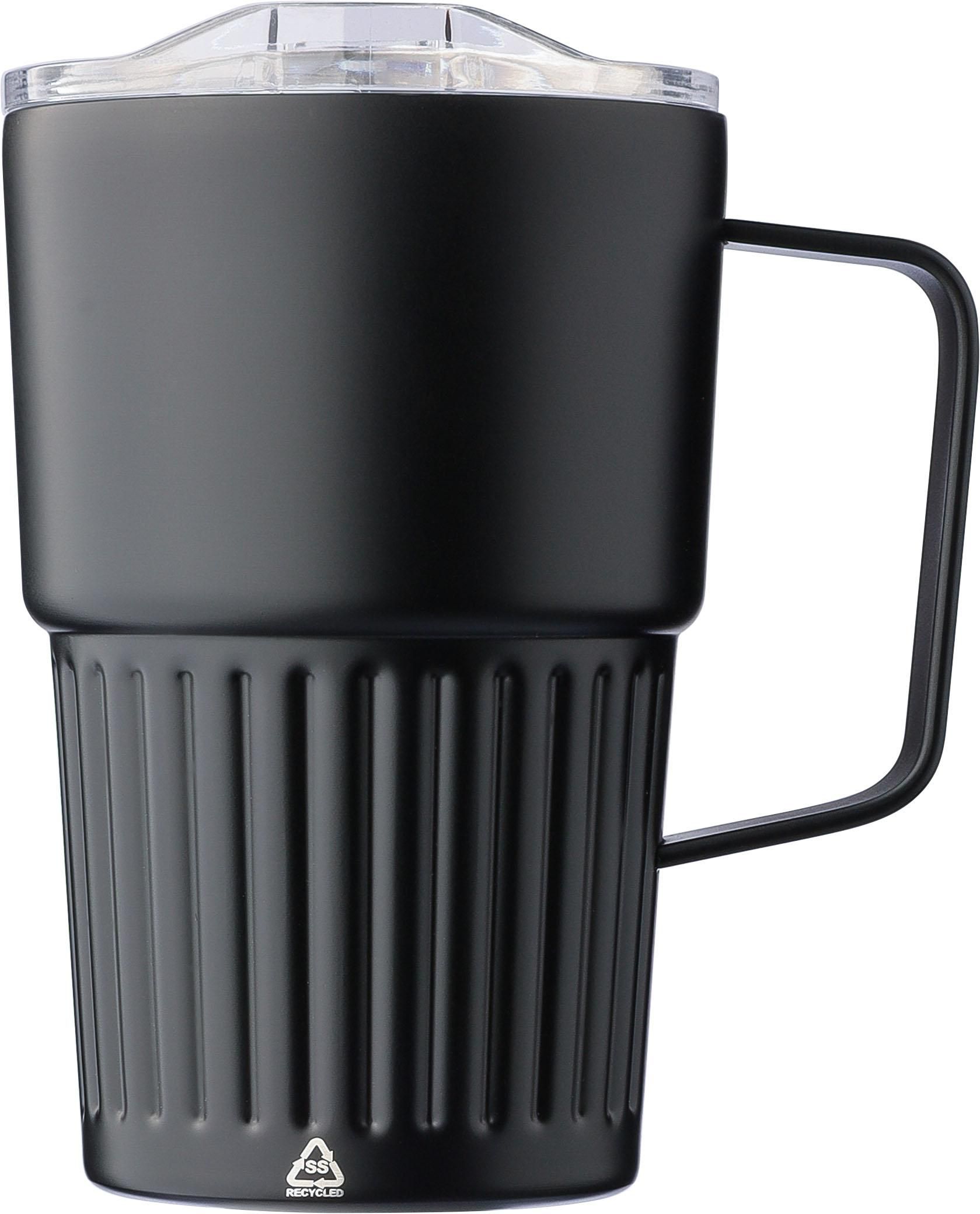 Recycled stainless steel double-walled travel mug (450 ml) Calo