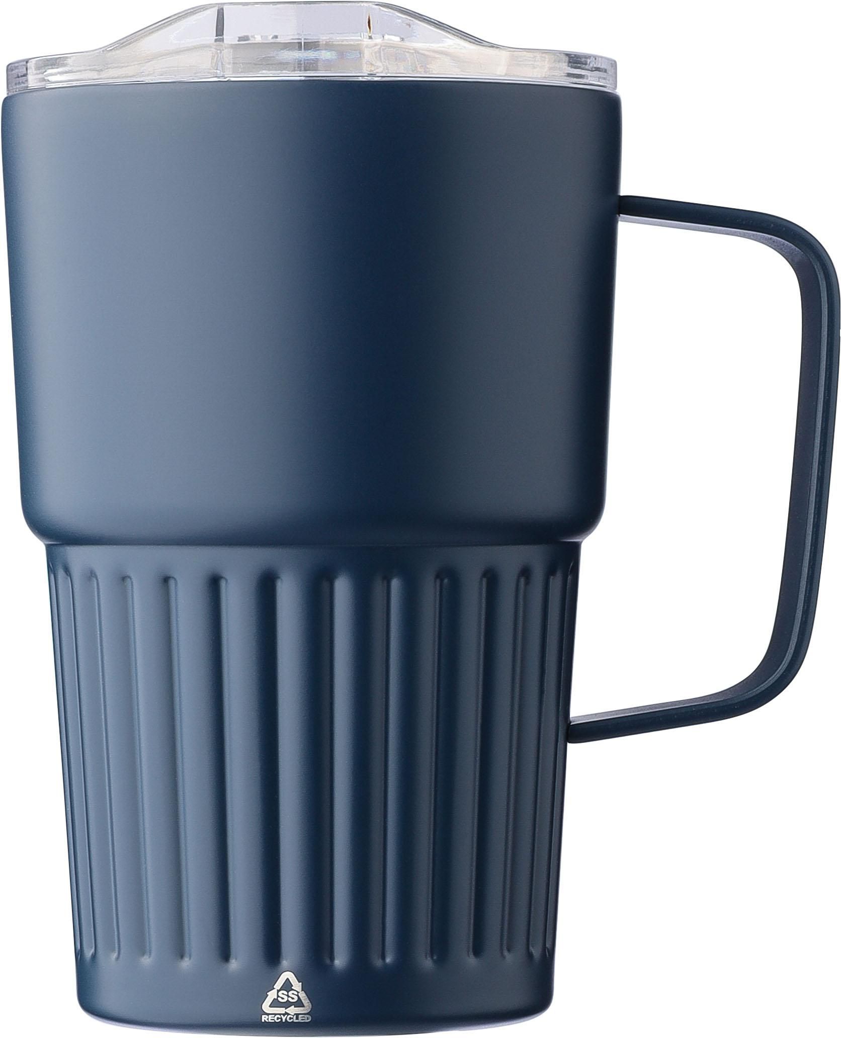 Recycled stainless steel double-walled travel mug (450 ml) Calo