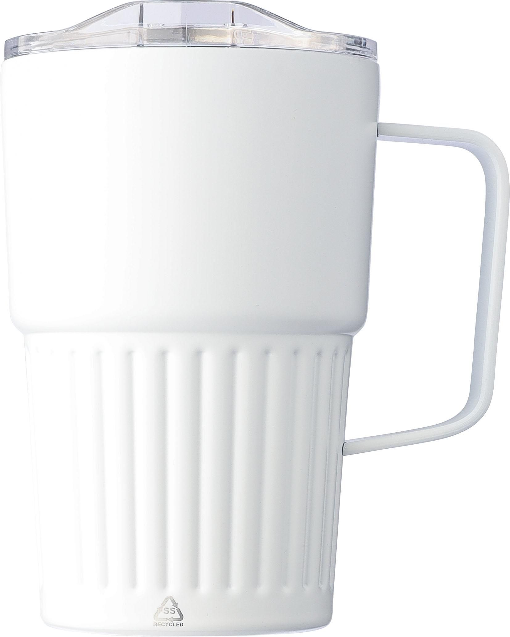 Recycled stainless steel double-walled travel mug (450 ml) Calo