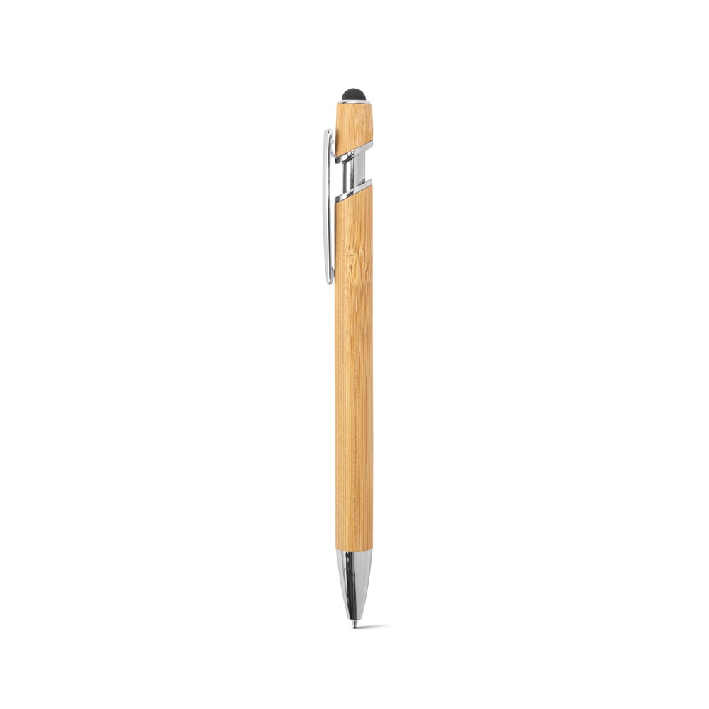 NEIL BAMBOO. Bamboo ballpoint with chrome-plated aluminium details
