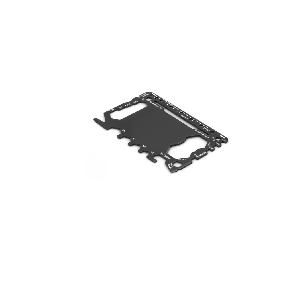 PEEBLES. Tarjeta multifunción de acero inoxidable con 20 funciones