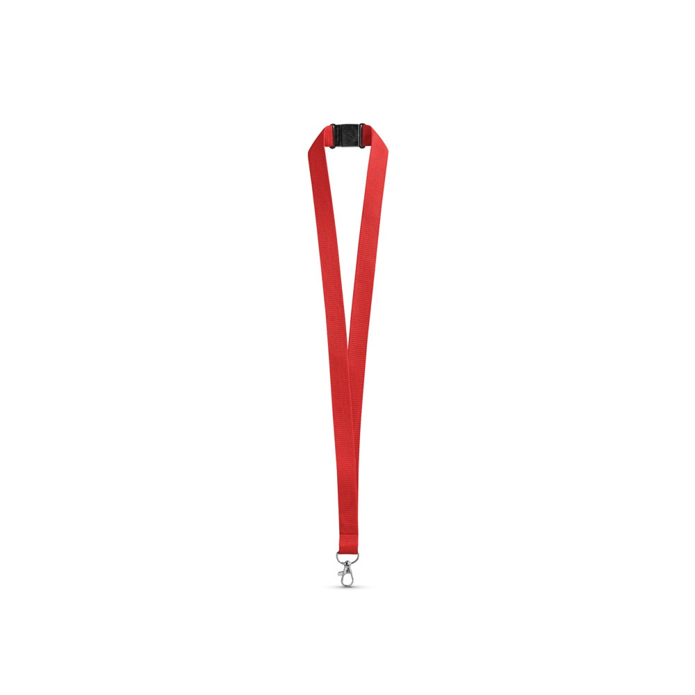 LEEDS. Polyester lanyard with safety clasp